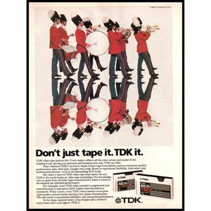 1984 TDK Blank Video Cassette Tapes Vintage Print Ad Marching Band Wall Art
